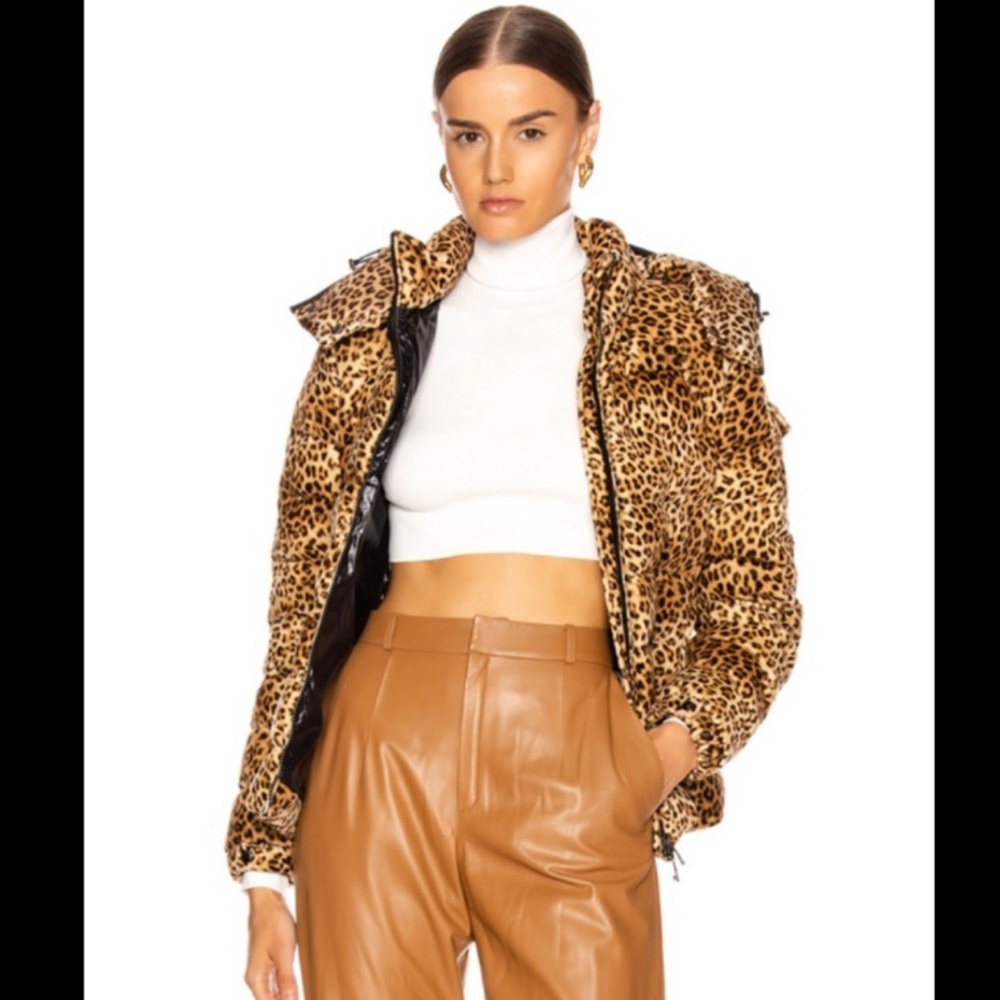 Moncler Bady Leopard Print Down Coat Size 00 - image 2